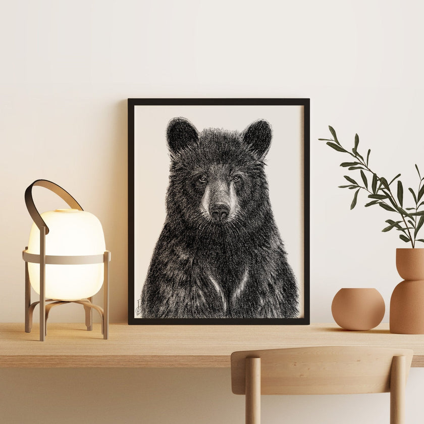 Black Bear Portrait - art print