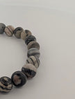 Black Network Stone Bracelet – 8mm Matte Beads