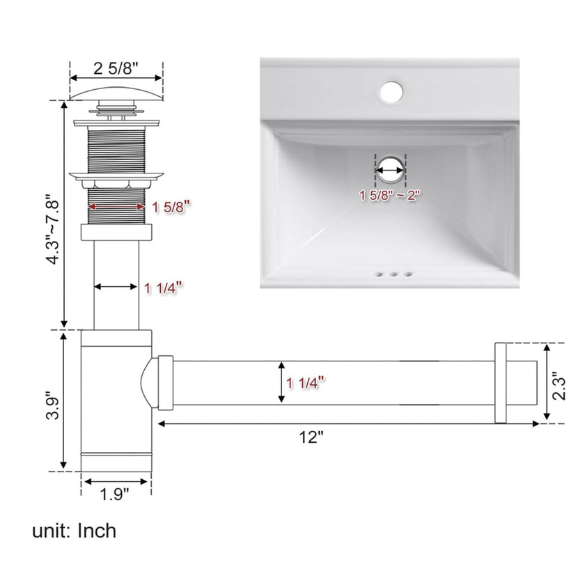 Black P-Trap Kit without Overflow – Solid Brass 1-1/4” Sink Drain