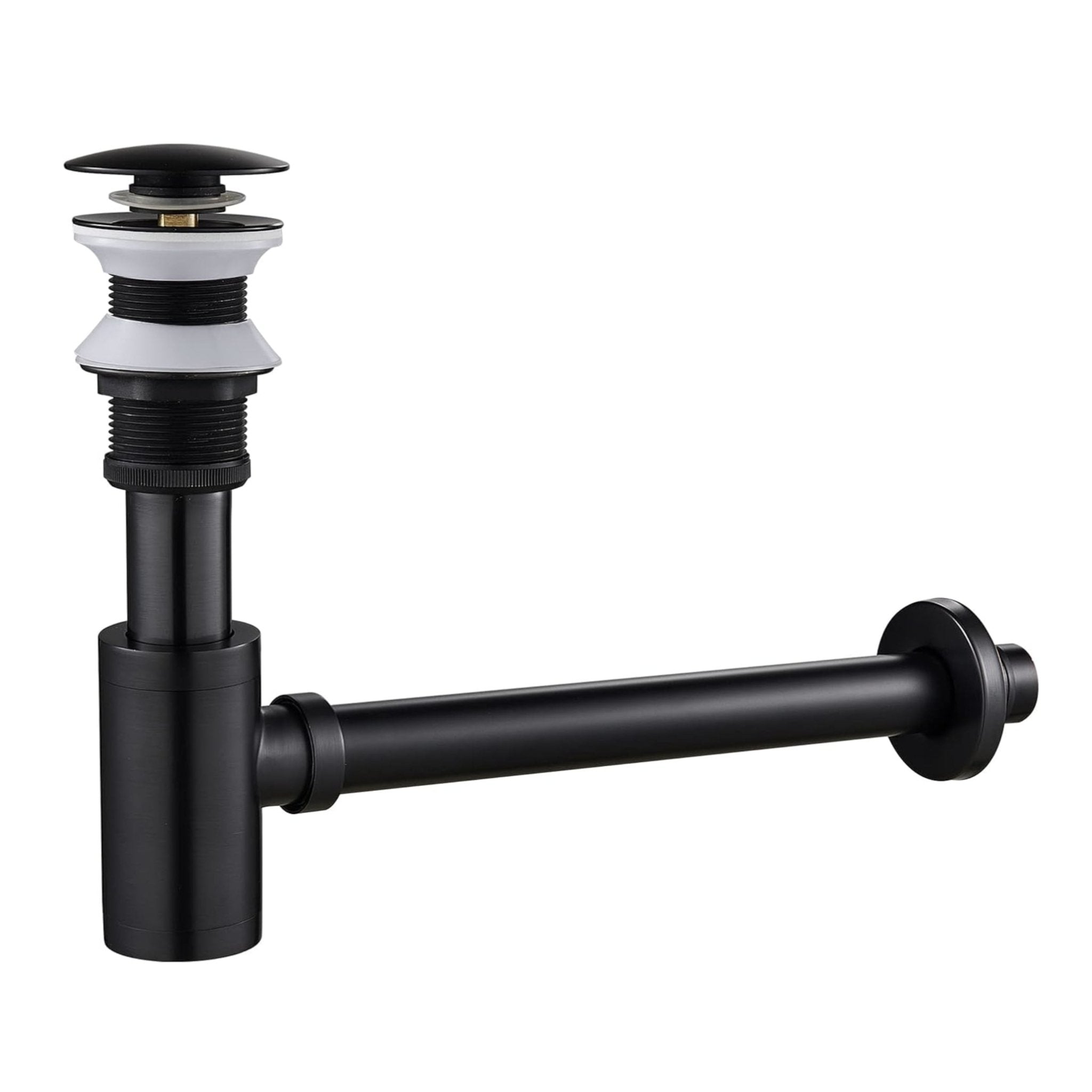 Black P-Trap Kit without Overflow – Solid Brass 1-1/4” Sink Drain