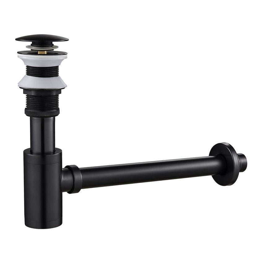 Black P-Trap Kit without Overflow – Solid Brass 1-1/4” Sink Drain