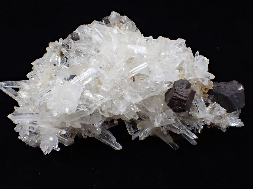 Black Pyrite and Quartz Cluster – Fengjiashan Mine, China (301g)