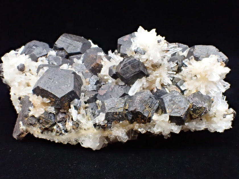 Black Pyrite & Quartz Cluster – Fengjiashan Mine (836g)
