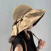 Black Rubber Beach Hat Sun Hat Female Summer Hollow Straw Hat