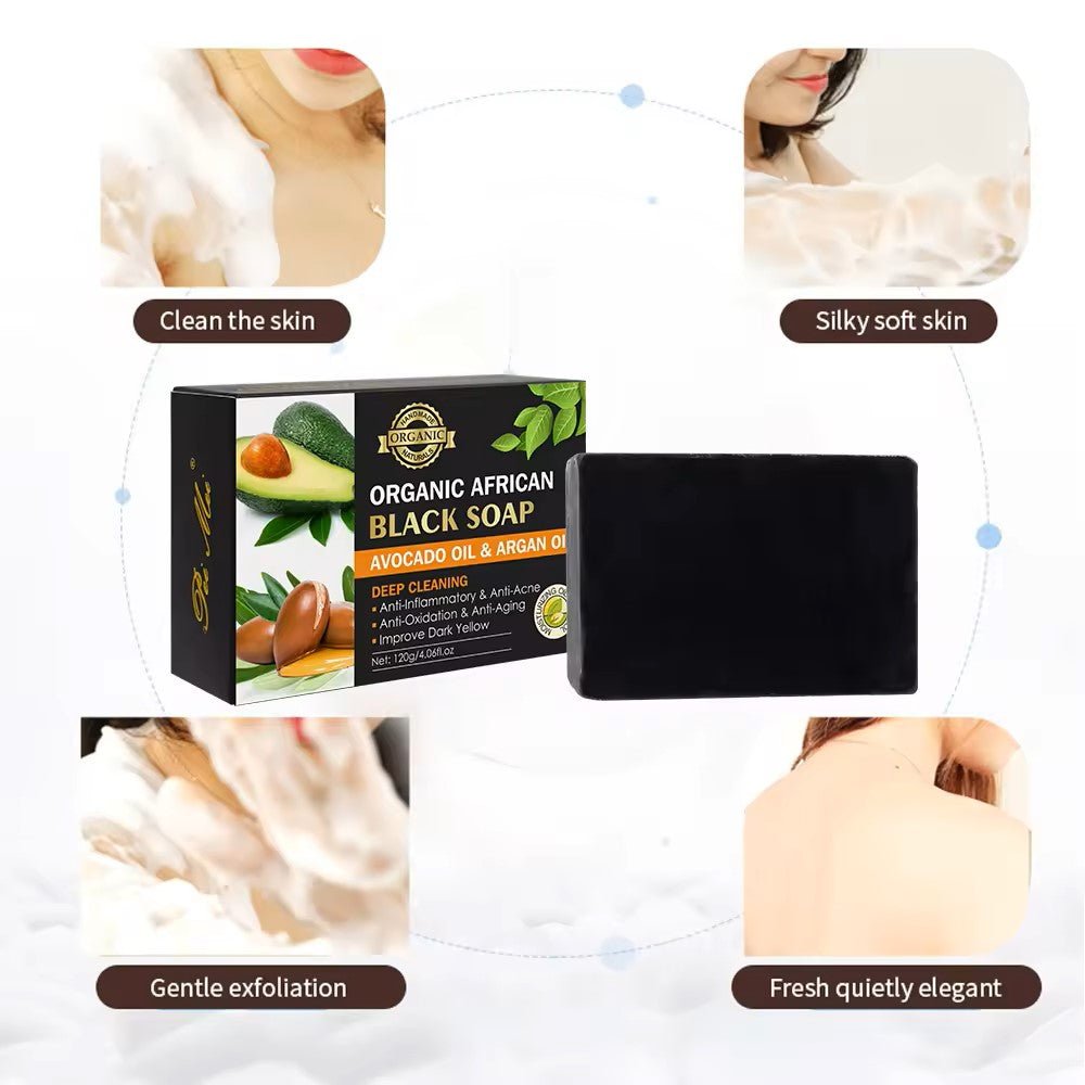 BLACK soap organic African avocat oil & argan oil