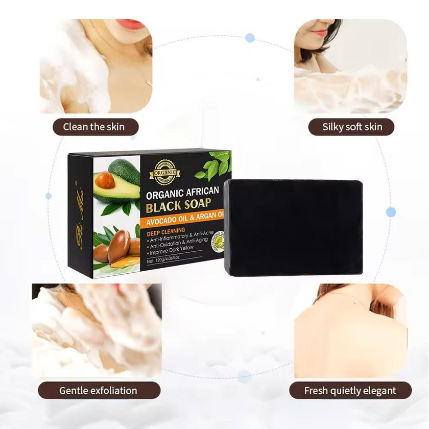 BLACK soap organic African avocat oil & argan oil