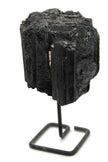 Black Tourmaline Crystal Cluster on Stand from Brazil Approx. 10.5 cm x 5 cm