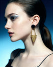 Black & Gold Art Deco Earrings Handmade- 