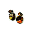 Abstract Alcohol Ink Jewelry Set in Black, White Yellow Orange, Fluid Art Jewelry