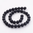 Black Onyx Frosted Gemstone Beads