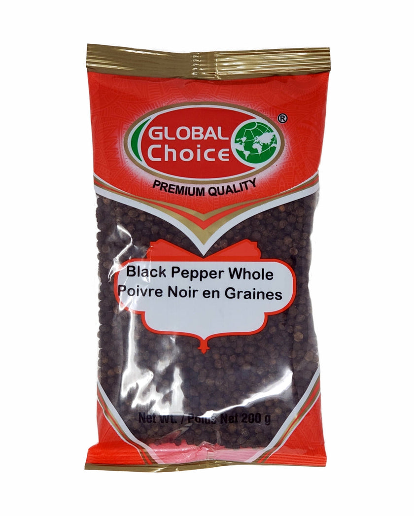 Global Choice Black Pepper Whole 200gm (peppercorn)