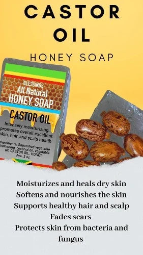 ALL NATURAL HONEY CASTOR OIL FACE & BODY BAR