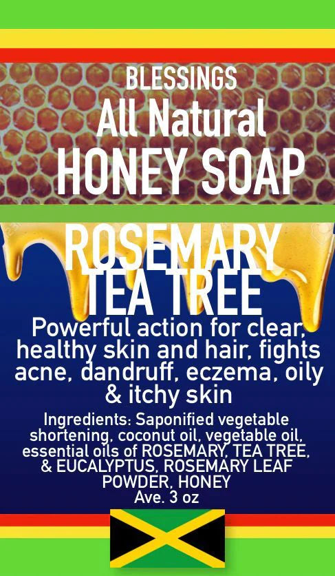 ALL NATURAL HONEY ROSEMARY TEA TREE FACE & BODY BAR