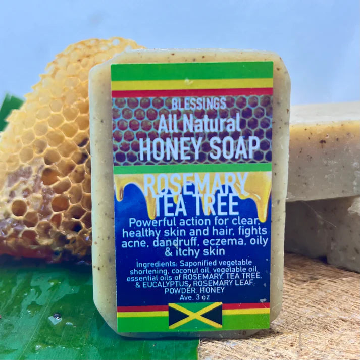 ALL NATURAL HONEY ROSEMARY TEA TREE FACE & BODY BAR