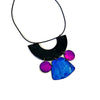 Blue & Purple Statement Earrings Post or Clip Ons - 