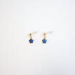 Blue Flower Pearl Drop Earrings