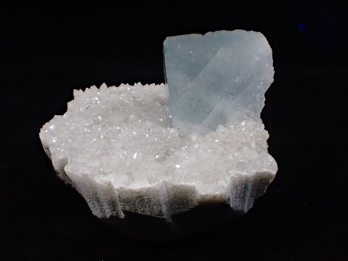 Blue Jelly Fluorite with Phantom on Quartz Matrix – Yaogangxian Mine (YGX), China