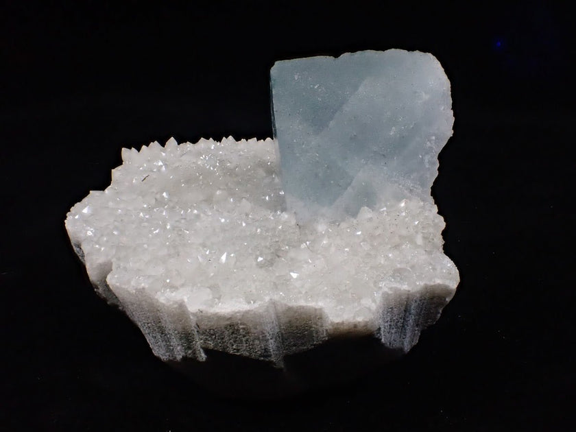 Blue Jelly Fluorite with Phantom on Quartz Matrix – Yaogangxian Mine (YGX), China