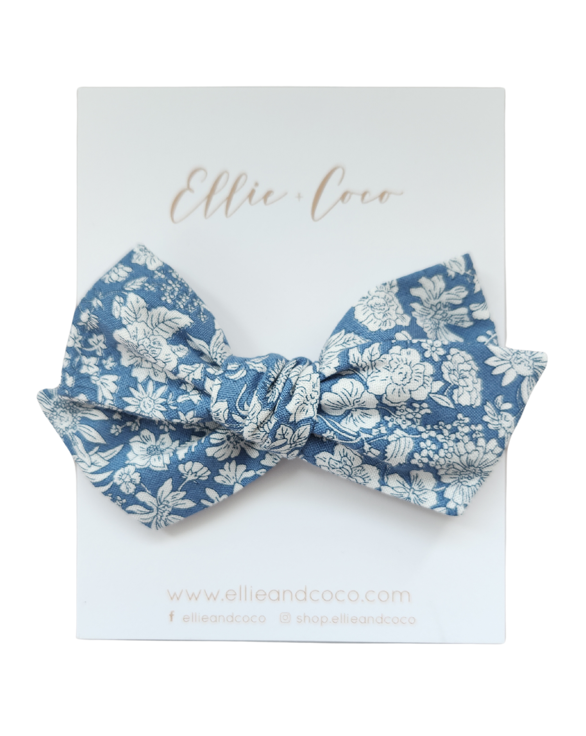 Arc en forme de nœud bleu à motifs chinoiserie, taille oversize.