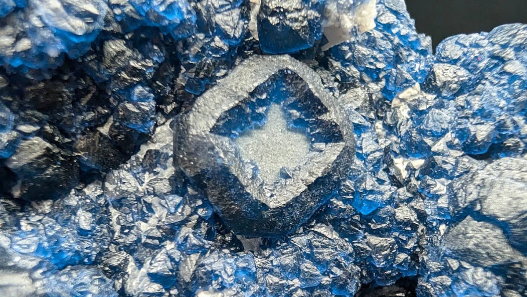 Blueberry Fluorite with Cubic 