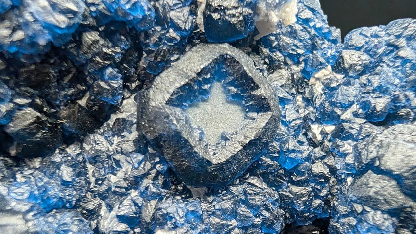Blueberry Fluorite with Cubic 