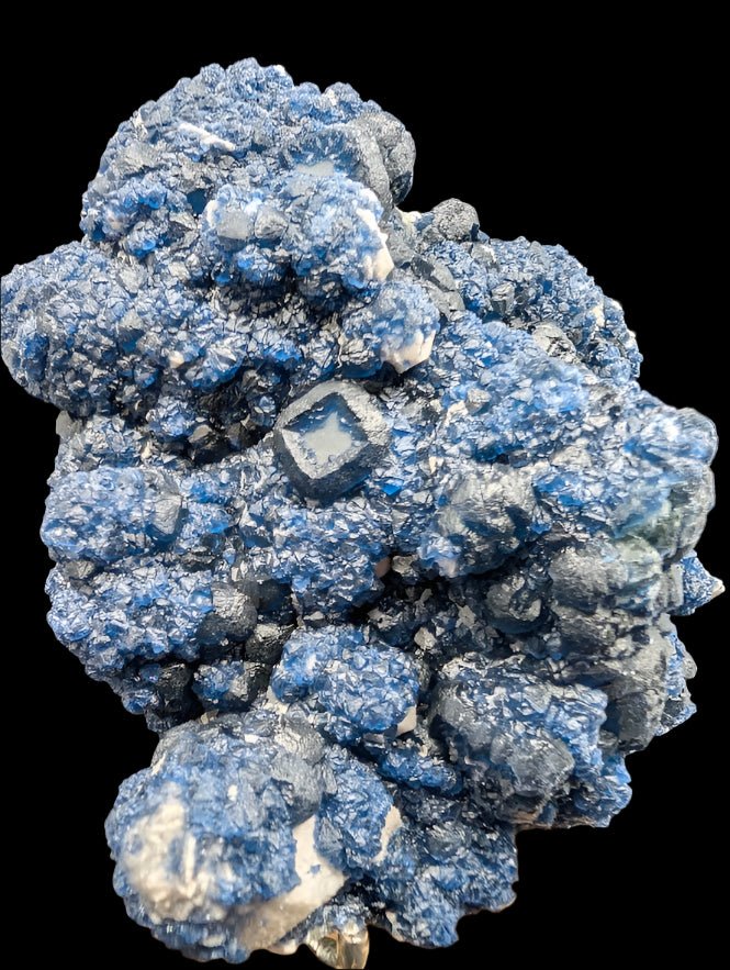 Blueberry Fluorite with Cubic 