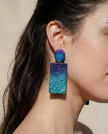 Colorful Textured Statement Earrings (Post or Clip On)- 