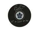 Bobby McMann Autographed Toronto Maple Leafs Autograph Model Puck Inscribed 