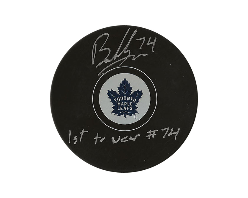 Bobby McMann Autographed Toronto Maple Leafs Autograph Model Puck Inscribed 