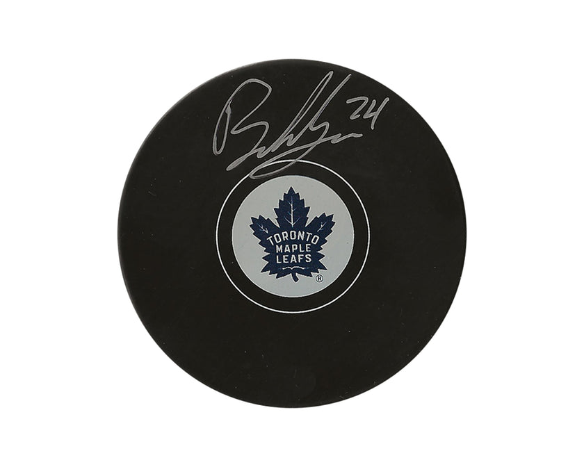 Bobby McMann Autographed Toronto Maple Leafs Autograph Model Puck