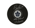 Bobby McMann Autographed Toronto Maple Leafs Autograph Model Puck Inscribed 