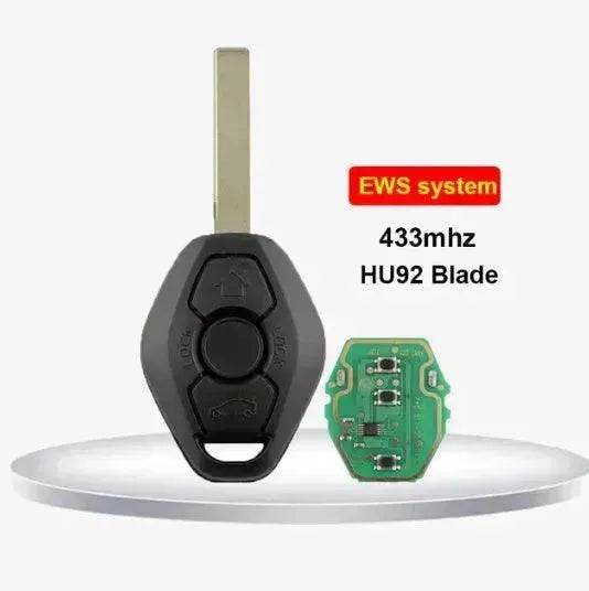 BMW EWS 3 Key Straight Board Replacement Remote Fob Key 315/433 MHZ ID44 HU58 Chip