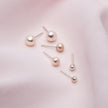 Boucles d’oreilles avec perles blanches naturelles - 5 mm
