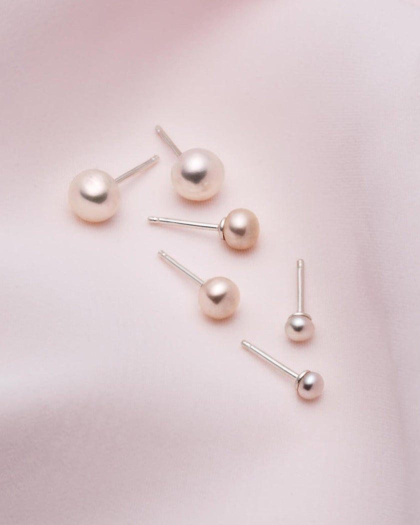 Mini boucles d’oreilles avec perles - Idéales pour deuxième trou d'oreilles - 3 mm