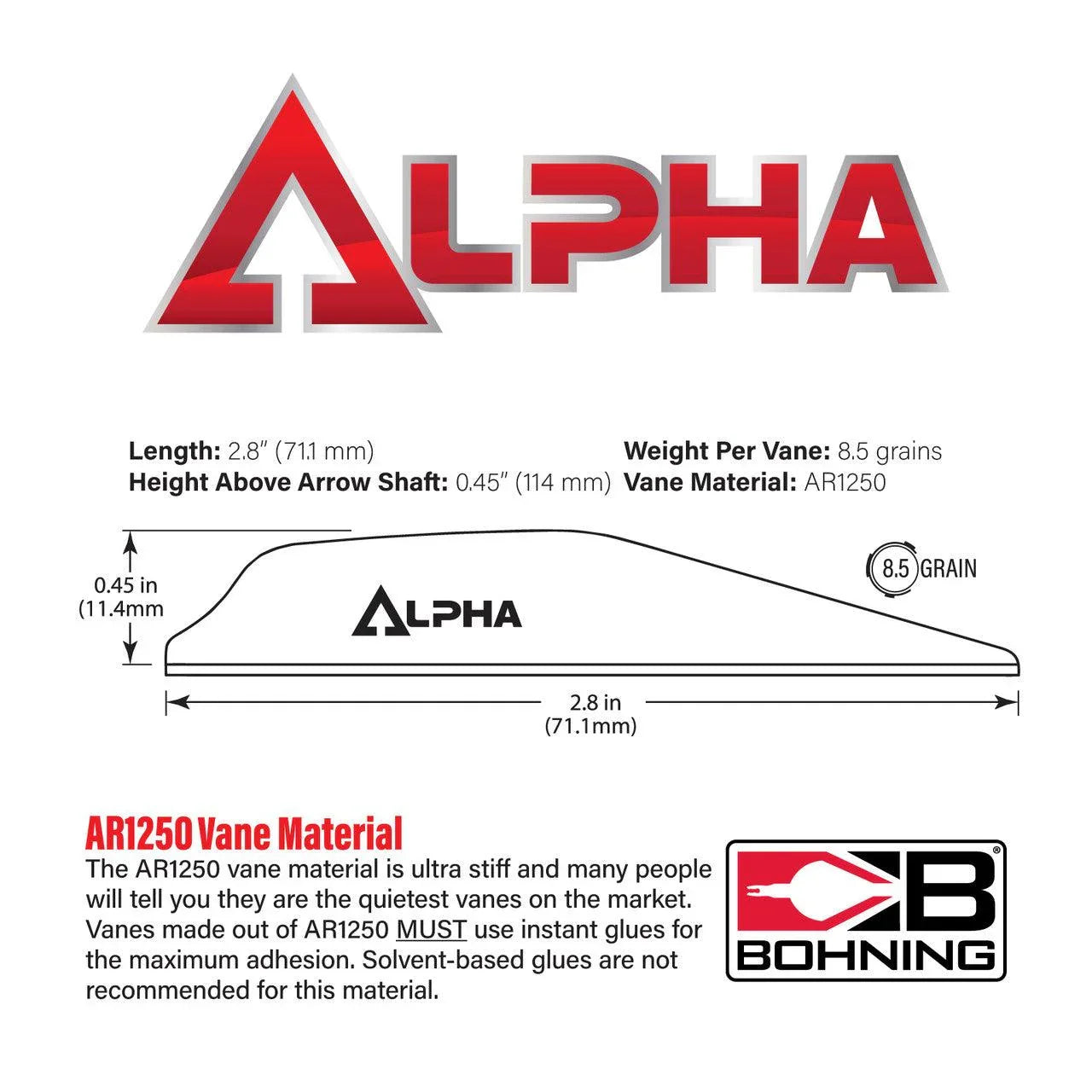 Bohning Archery Alpha Vane 2.8