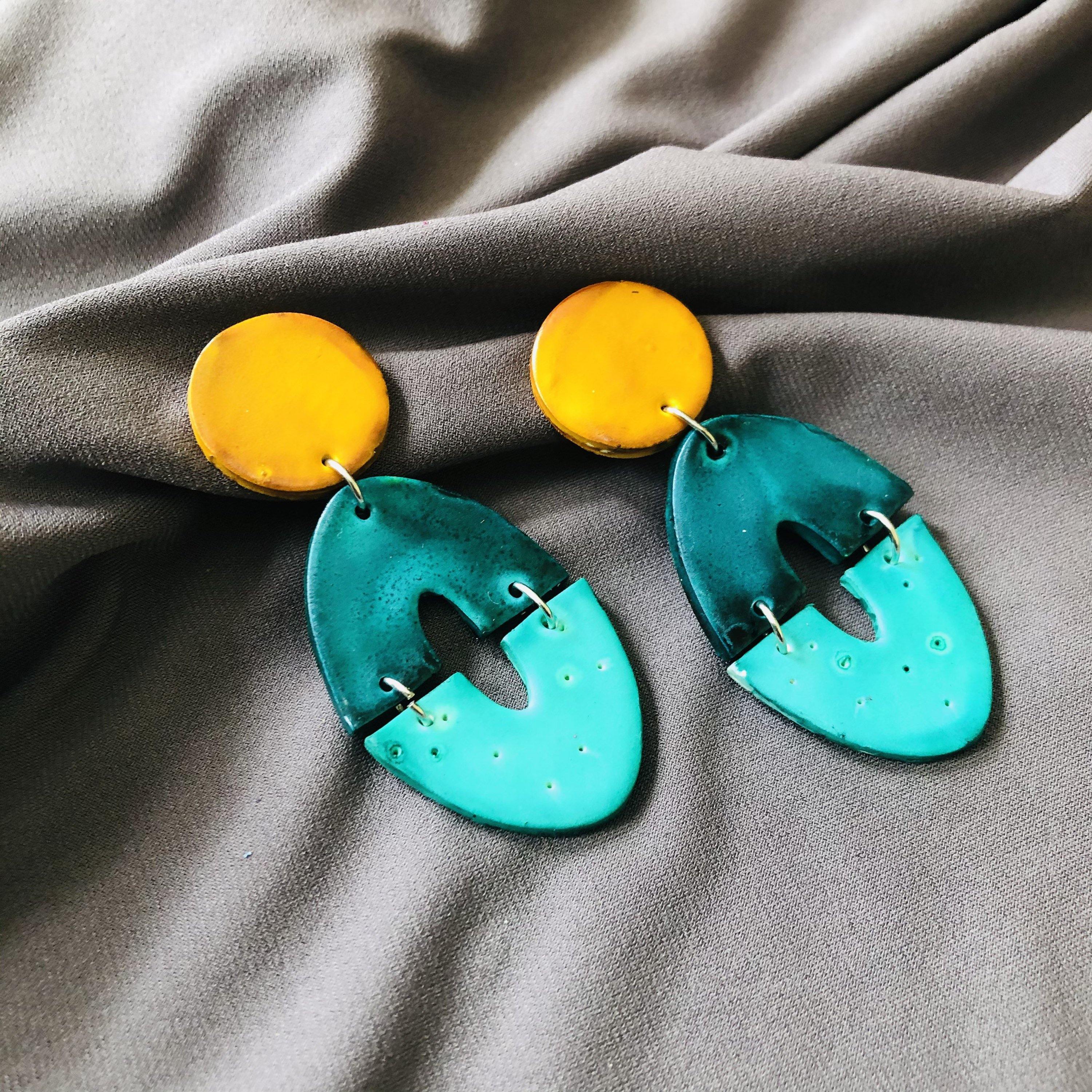 Long Artsy Clip On Earrings for Non-Pierced Ears, Handmade – 