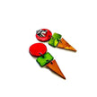 Bold Colorful Statement Earrings, Post or Clip On – 