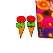 Bold Colorful Statement Earrings, Post or Clip On – 