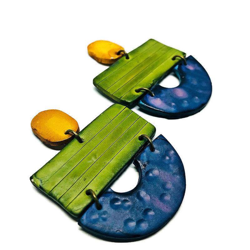 Bold Wide Statement Earrings- 
