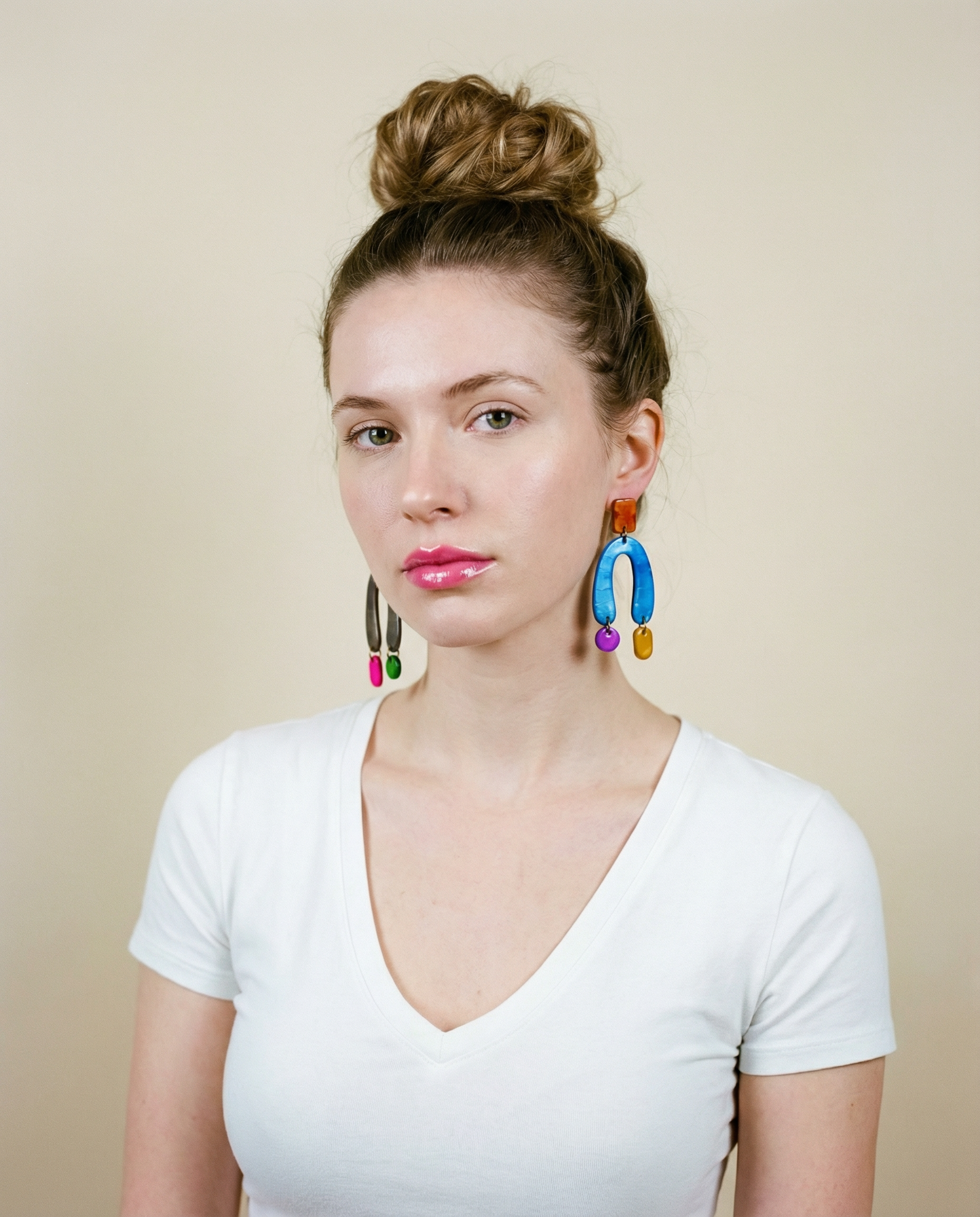 Colorful Oversized Mismatched Arch Earrings