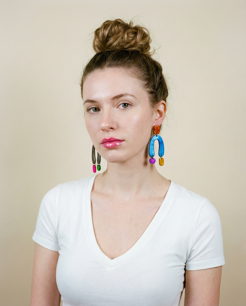 Colorful Oversized Mismatched Arch Earrings