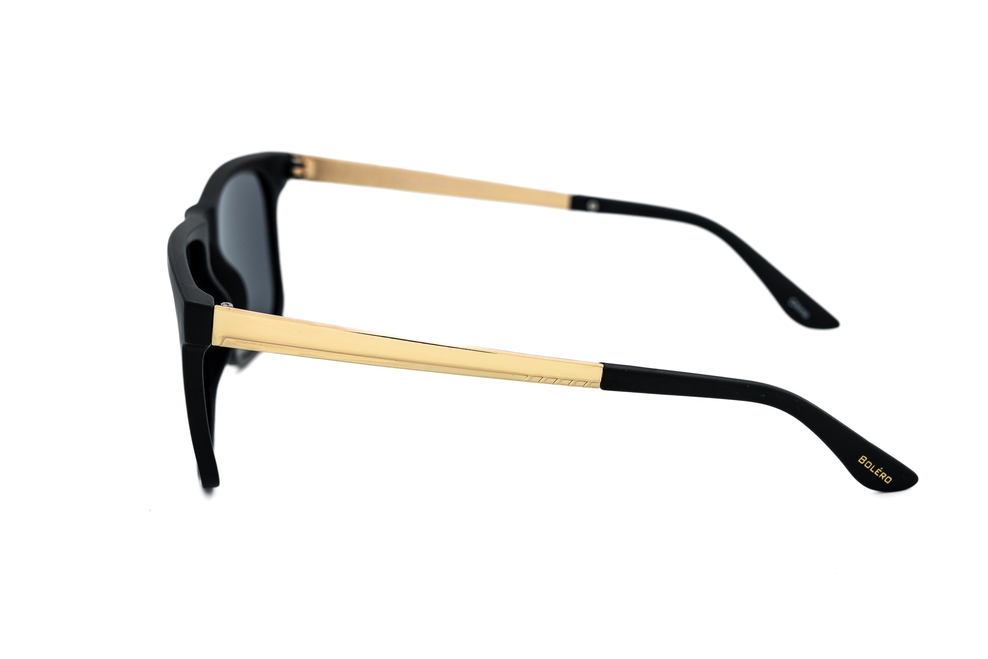 Soren – Matte Black & Gold Square Sunglasses | Bolero Eyewear