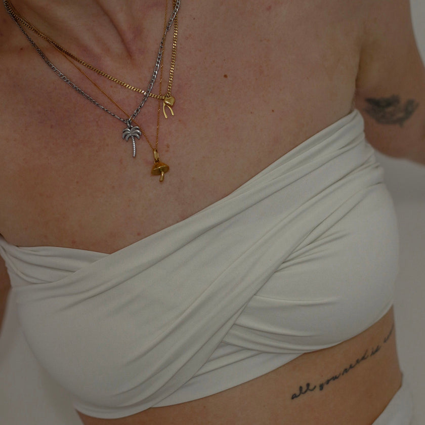 Bondi Palm Necklace- Silver