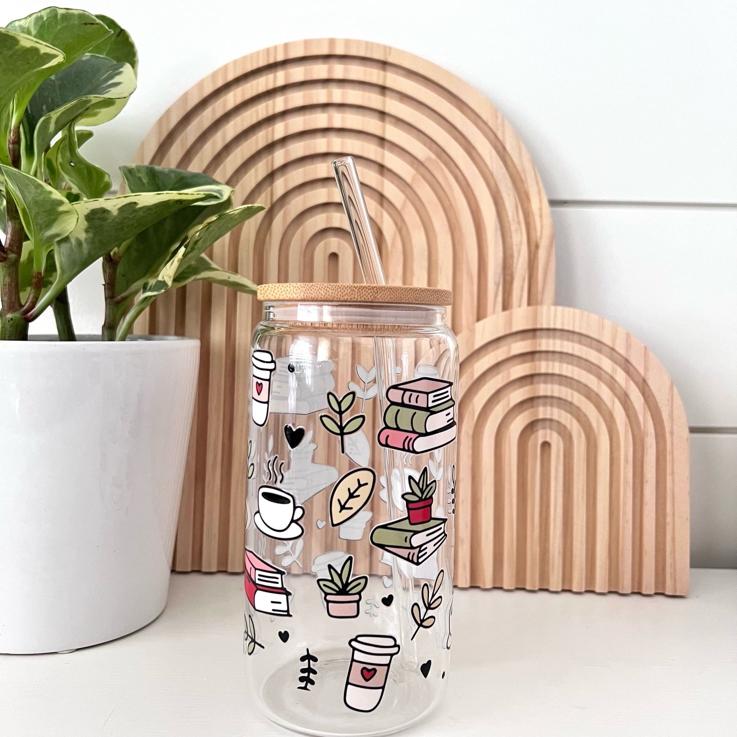 Tasse en verre pour les amoureux des livres