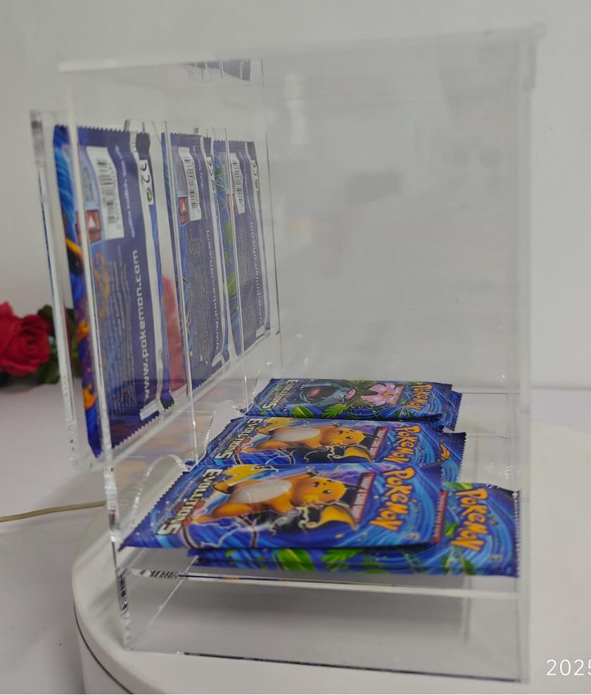 EVORETRO Acrylic Display Stand for Booster  DispenserPacks – Retail Counter Unit with Top Shelf