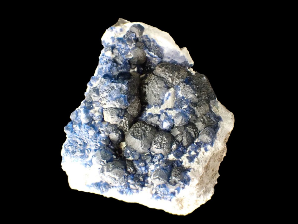 Botryoidal Blueberry Fluorite with Sharp Crystal Zoning Huanggang Mine, Inner Mongolia 3.5 x 3 inches 276 grams