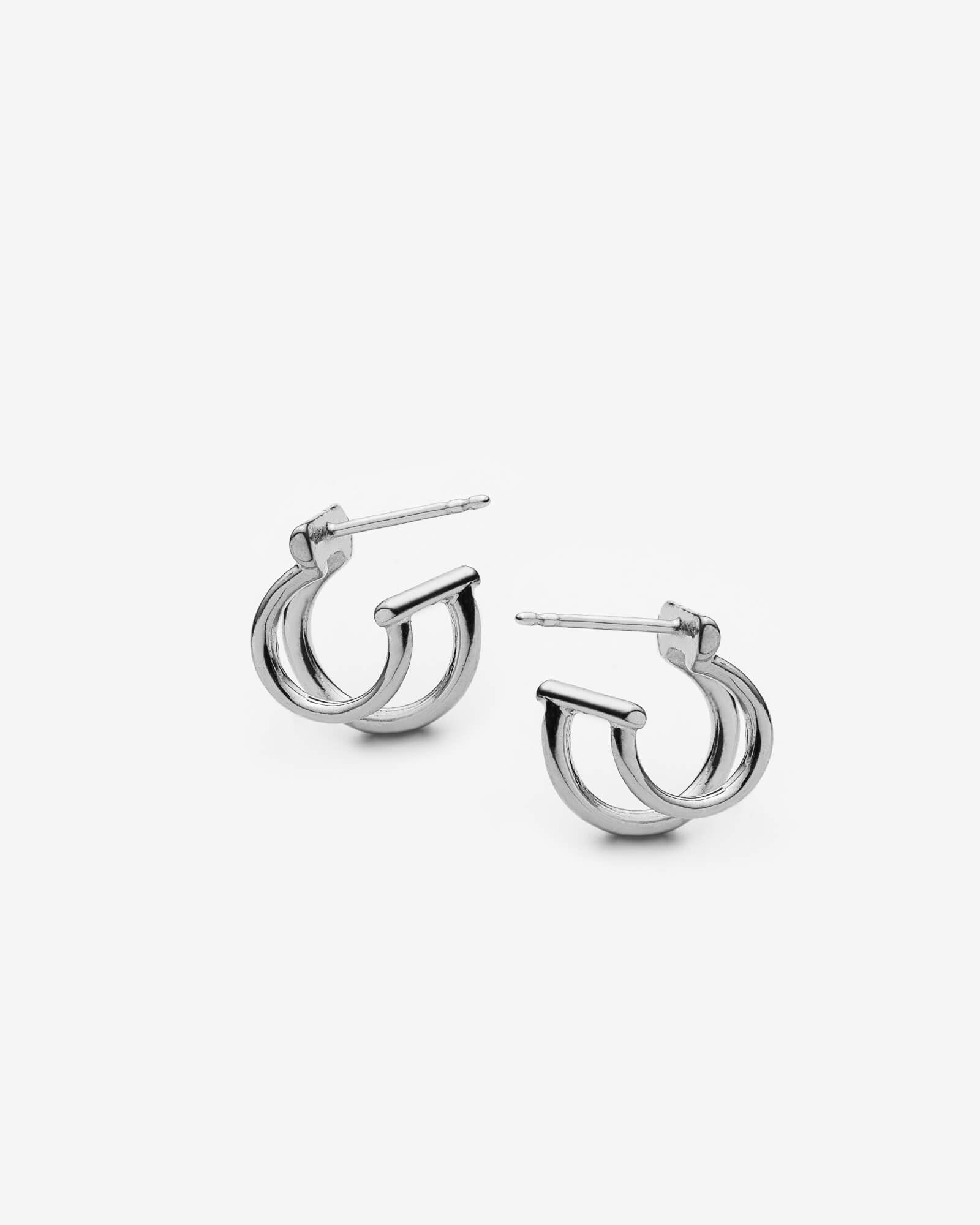 Boucles d’oreilles doubles en argent 925