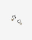 boucles d'oreilles cercles avec petites perles blanches