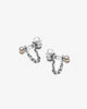 Boucles d’oreilles avec chaines pendantes et petites perles