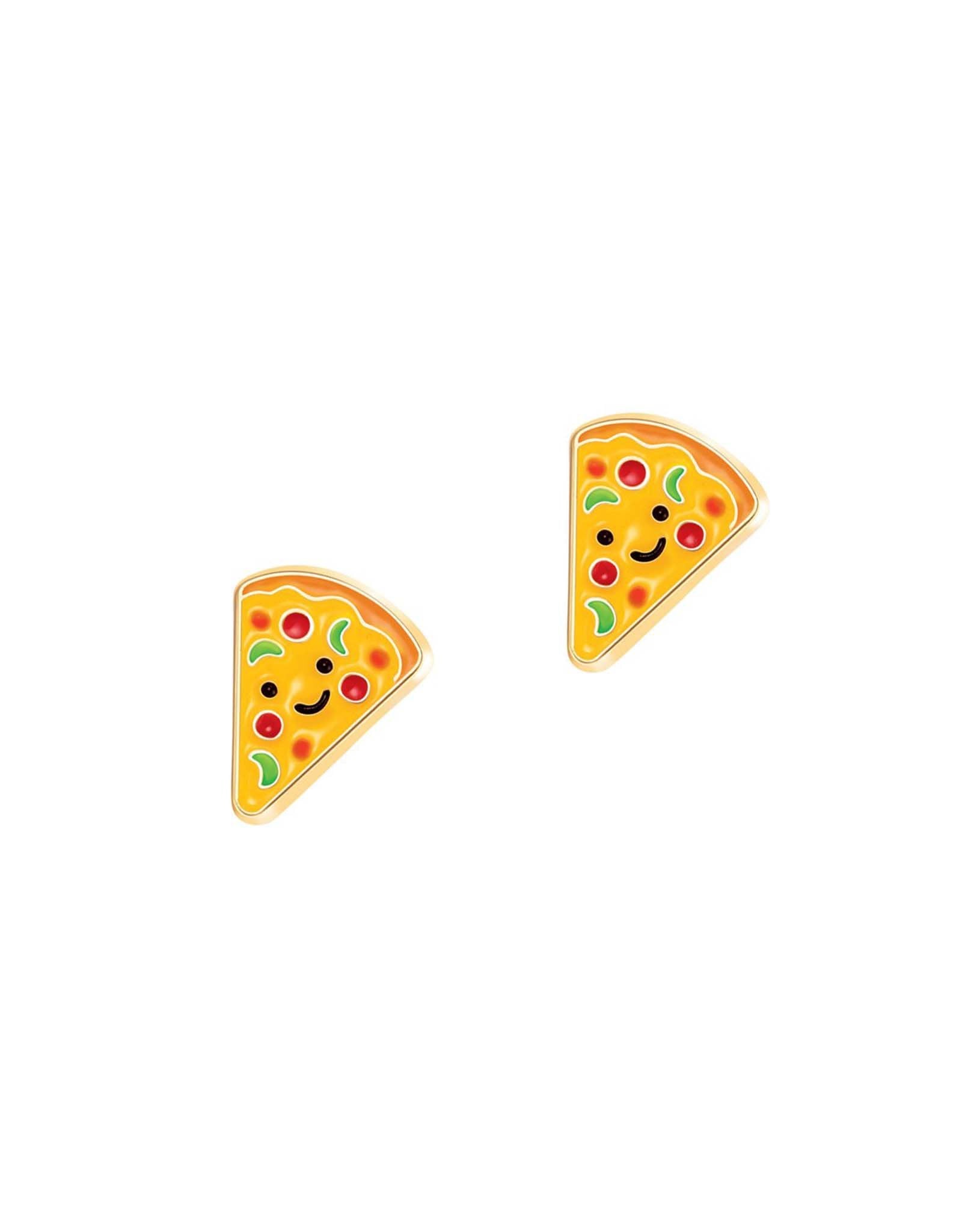 Enamel Stud Earrings - Pizza - Girl Nation